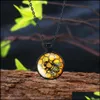 Pendant Necklaces Creative Bees Pattern Necklace Glass Cabochon Pendant Fashion Jewelry Black Chain Statement Necklaces Gift For Wom Dhub6