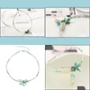 Anklets Conch Starfish Pearl Bead Chain Anklets Bracelets Beach Foot Father Jewelry for Women Drop Delivery DHH8L