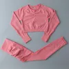 Женская одежда для йоги Бесшовные комплекты для йоги Тренировочные леггинсы с высокой талией Рубашки с длинными рукавами Одежда для фитнеса Спортивный бюстгальтер для тренировок Clot7373021