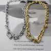 Mode Ushaped Horseshoe Buckle Tjock Necklace Fashion Versatile Ins Street Hip Hop Sterling Silver Collar Chain6158234