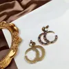 Charm örhängen mode lyx varumärke designer vintage klassisk stil färg diamant dubbel g brev örhängen bröllop fest hög kvalitet smycken med låda och frimärken