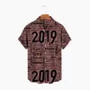 Casual shirts voor heren xl heren brief afdrukken Hawaiiaans shirt mode knop strand korte mouwen snel drogende top S-5XL