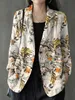 Ternos femininos Blazers Elegantes Mulheres Imprimidas Blazer Blusa de Botão Casual Zanzea Casacos de Autumn Manga longa Bohemian Floral Jackets Oversized 221119