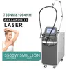 Máquina a laser poderosa Alexandrite Laser 755Nm 1064Nm Depilando Nd Yag Alex Dispositivo de remoção de cabelo Rejuvenescimento da pele para Pider Veias Pigmento Va