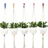 Slim Macramé Plante Cintre Corde De Coton Suspendus Porte-plantes Pot De Fleur Intérieur Extérieur Balcon Mur Art Décoration BH7980 TYJ