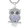 Ретро хрустальная сова подвеска 925 Серебряное ожерелье модного свитера