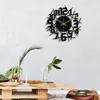 벽시계 11.8 인치 번호 아크릴 미러 시계 스티커 패션 DIY 석영 거실 홈 장식 시계