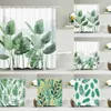 Душевые занавески 3D Печать Тропическое зеленое растение цветочное ландшафт Водонепроницаемый
