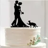축제 용품 4pcs Acrylic Cake Topper 결혼식 키스 신부와 신랑 부인 Mrs Anniversary Party Decoration