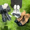 Buty kostki dla kobiet projektanci buty Rois Martin i nylonowe wojskowe inspirowane bouchem bok przymocowany do oryginalnej torby na kurz rozmiar 35-40