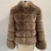 Fausse fourrure pour femmes HJQJLJLS hiver épais manteau chaud femmes de luxe floue femme col montant fausse veste noir vêtements d'extérieur 221119