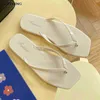 Flip Flops Summer Women Flat Bottom Kaptaki Solidny kolor spinaczowy stóp slajdy buty plażowe mody sandały damskie J220716