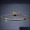 Bracelets de charme bracelet en or de mode pour femmes fille daity bar curseur bracelets cz zircon charme bijoux bijoux gouttes livraison dht6z