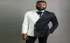 Unik svartvit Slim Fit Mens Prom Suits Two Pieces Double Breasted Wedding Suits For Men Tuxedos Blazers Jacket Pants
