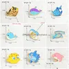 Pins Brooches Creative Cartoon Underwater Animals Brooches Set 9Pcs Dolphin Clown Fish Enamel Paint Badges For Girls Alloy Pin Deni Dhufq