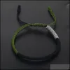 Braccialetti con ciondoli Nodo intrecciato fatto a mano Bracciali con preghiera fortunata Boemia Etnico Rosso Nero Sier Bracciale tibetano buddista con corda per uomo W Dhq45