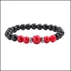 Pulsera de piedra natural con cuentas Hombres 8 mm Hilos con cuentas Cuerda elástica Encanto Ojo de tigre Curación Reiki Pulseras de yoga para mujeres Hechas a mano Je Dhgq5