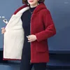 Kadınlar Kürk Anne Kış Kadınlar Kuzu Polar Polar Polar Plus Kadife Pamuk Ceket Ceket 5xl Palto Palto Kapşonlu Kadın Dış Giyim