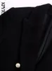 Trajes de mujer Blazers KPYTOMOA Moda para mujer Ropa de oficina Doble botonadura Tweed Blazer Abrigo Vintage Manga larga Bolsillos Ropa exterior femenina Tops elegantes 221119