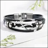 Andere armbanden vintage handgemaakte lederen armband 8 armbanden voor vrouwen MTI Layer Wrap armband sieraden Drop levering DHSFX