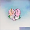 Pinnen broches European Buds hartvormige broches cartoon sigaretten lichter creatieve email pinnen legering broche voor meisjes denim shirt dh1pu