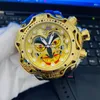 Męski sport zegarek kwarcowy Invicto Reserve Bolt Zeus Clown Osobowość Duże stalowe wybieranie Wodoodporne światowy czas gumowy