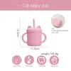 Cups Dishes Utensils 200ML Baby Feeding Drinkware Straw Cup Baby Learning Feeding Bottles Anti Leakproof Silicone Tableware Toddler Water Bottle 221119
