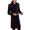 Misto Lana da Uomo Doppio Petto in Lana da Uomo Cappotto Collo in Pelliccia Giacca Invernale da Uomo Cappotti Nero Lungo Sottile Cappotto di Lana da Uomo Uomo BrandClothing WUJ1163 221119