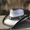 Berets Women Mężczyźni słomy puste zachodnie kowboj kapelusz lady tata ręcznie robiony bohemia sombrero hombre cowgirl jazz czapki słoneczne rozmiar 56-58 cm