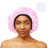 Frauen Haar Trocken Kappe Dusche Hut Terry Liner Doppel Schicht Satin Motorhaube Weiche Elastische Absorbierende Haar Handtuch Wrap Bad Zubehör