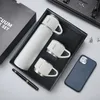 Bouteilles d'eau 304 cadeau sous vide en acier inoxydable Thermos tasse ensemble Portable Sport voyage sac à main boîte café haut de gamme affaires 221118