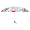 Yada Fashion Flower Mönster Rainy Paraply Foldbar regntät för kvinnor Skydd YD200127 J220722