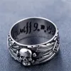 Silver Skull Men's Ring Gothic Demon Head Fashion Accessories