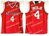 Basketball Mens NCAA Vintage NC State Wolfpack Dennis Smith Jr. Maillots de basket-ball # 4 Accueil Chemises cousues rouges Maillot blanc