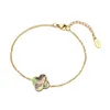 Armband klassiska populära Stainls Steel Mother of Pearl Four Leaf Clover Shell Lucky Charm Armband Women For Girls