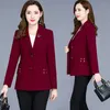 Vestes pour femmes d'âge moyen veste pour femme 2022 col de costume lâche décontracté printemps automne manteau vêtements d'extérieur mode mère haut