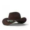 Boinas 2022 Moda Mulher Western Cowboy Hat Lady Fascinator Outblack Cowgirl Sombrero Hombre Jazz Cap