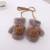 Luvas para os dedos das crianças Lão de inverno Fleece quente Cute