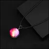 Pendant Necklaces Fashion Doublesided New Neba Necklace Glow In The Dark Space Universe Glass Galaxy Solar System With Luminous Drop Dh8Vx