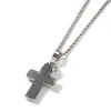 TopBling Hip Hop Crown Cross Pendant Necklace Glow At Night Real White Gold Plated Jewelry