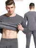 Mäns Sleepwear 2022 Vinter Termiska underkläder Män Lång termisk kostym Polyester Bekväma varma toppar Pants Piece Set Thermal Underwear T221017