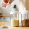 Aufbewahrungsflaschen Gewürzflasche Salz Zucker Gewürzglas mit Löffel Küchenbedarf Kunststoff Mehrzweck GRSA889