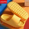 Asifn Thick Sole Home Slippers Ladies Platform Flat Shoes Antislip EVAリビングルーム屋内スライド女性スリッパ45cmヒールJ220716