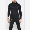 Men's Hoodies Sweatshirts Plus Size 5XL Unbalance Hem Pocket Long Sleeve For Men Clothing Autumn Turtleneck Top Hoodie 221119