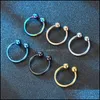 Band Rings Adjustable Stainless Steel Double Ball Ring Sier Gold Band Toe Rings For Women Fashion Jewelry Gift Blue Drop Delivery Dh54N