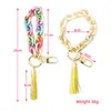 2023 New Highlights Acrylic Link Keychain Chainlink Wristlet Key Chain Bracelets Bangle KeyRing Link with Tassel Trendy Gift for Her