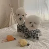 Hondenkleding huisdierkleding zacht dunne casual plaid schattig shirt voor kleine honden teddy chihuahua kleding puppy pyjama's