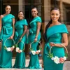 Плюс размеры платья подружки невесты для африканских западных свадеб Элегантные складки с одним плечом