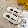 10A Dames Pluche Pluizige Bont Slippers Merk Designer Schoenen Warme Indoor Slippers Fashion01