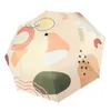 Yada Ins Hand Painted Colorful Pattern 3Foldable Umbrella Women Rainproof Rain Sun Light YD200234 J220722